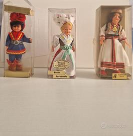 Lotto 3 Bambole Folkloristiche Vintage Europee da 