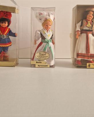 Lotto 3 Bambole Folkloristiche Vintage Europee da 