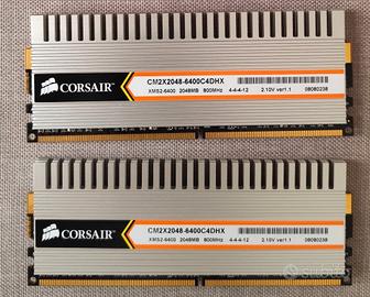 N.2 BANCHI RAM Corsair XMS2 CM2X2048-6400 4GB