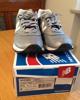 Sneakers New Balance WL574 RAC argento numero 38