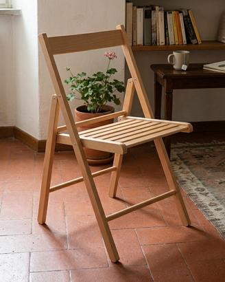 Coppia di Sedie Pieghevoli in Legno - Come Nuove