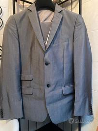 Abito da sposo Uomo 46 grigio lucido a righe