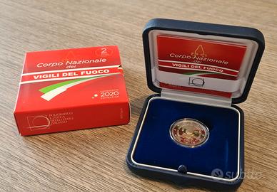 Moneta 2 euro Vigili del fuoco Proof