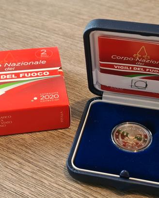 Moneta 2 euro Vigili del fuoco Proof