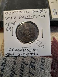 Quattrino Stato Pontificio Gubbio 1676 INNOCENZO 