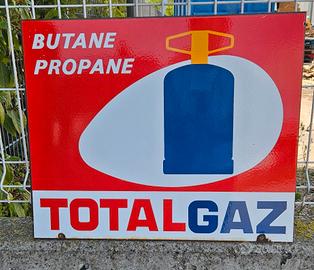 insegna smaltata bifacciale Total 