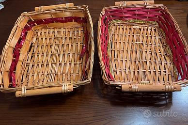 2 cesti per composizioni natalizie in vimini
