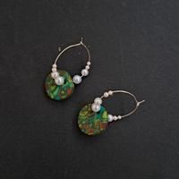 orecchini con anelle in fimo verde 