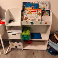 mobile porta libri e porta giochi 