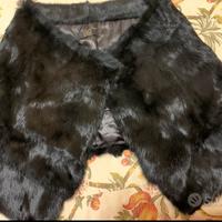 Stola vintage in pelliccia di lapin nero
