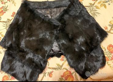 Stola vintage in pelliccia di lapin nero