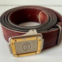 Cintura Cartier pelle bordeaux fibbia logo