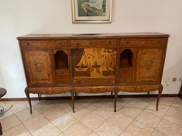 Madia Antica intarsiata in legno stile Luigi XV