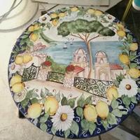 Tavolino tondo vietri bar in ferro decorato vietre