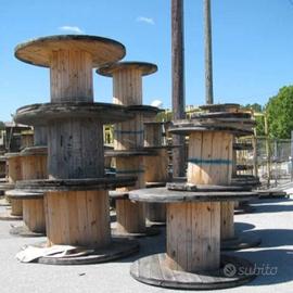 Bobine in legno grandi per cavi elettrici usate