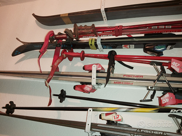 Vecchi Sci anni 80,scarponi Nordica, Dolomite e