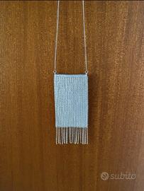 Borsetta argento H&M con strass e frange