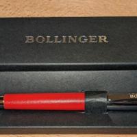 Penna Bollinger in pelle rosso champagne e acciaio