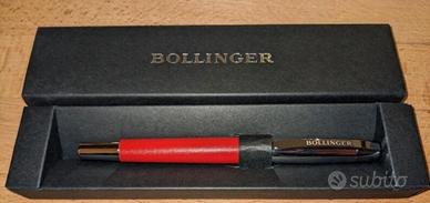 Penna Bollinger in pelle rosso champagne e acciaio