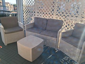 Set giardino bianco  in polyrattan