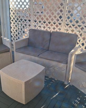 Set giardino bianco  in polyrattan