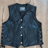 gilet in pelle nero