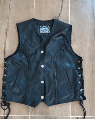 gilet in pelle nero
