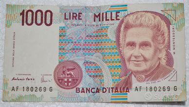 1000 Lire in carta commemorative Montessori 1990