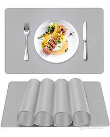 NUOVA Tovaglietta in Pelle Grigio, Set di 4 Tovagl