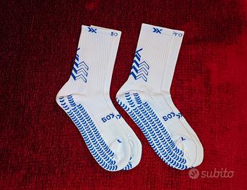 2 paia di soxpro bianchi e blu nuovi con bustina