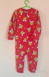 tuta pigiama Grinch Sinsay 92 cm Natale Rosso