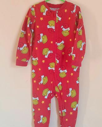 tuta pigiama Grinch Sinsay 92 cm Natale Rosso