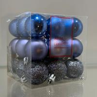 Addobbi natale 27 palline decorazioni blu albero