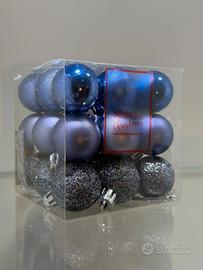 Addobbi natale 27 palline decorazioni blu albero