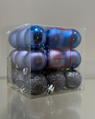 Addobbi natale 27 palline decorazioni blu albero