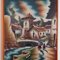 QUADRO DI LANA DI ALPACA  PERUVIANO