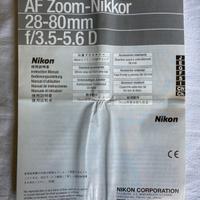 Manuale istruzioni AF Zoom Nikkor