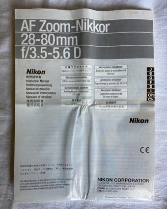 Manuale istruzioni AF Zoom Nikkor