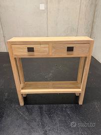 CONSOLE LEGNO MASSELLO SBIANCATO CA. CM 100x20/22