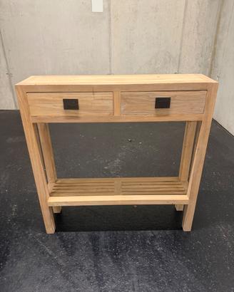 CONSOLE LEGNO MASSELLO SBIANCATO CA. CM 100x20/22