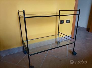 Carrello in metallo e vetro