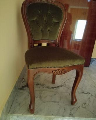 6 Sedie in legno di alta qualità (Riv. in velluto)