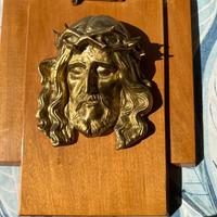 Crocifisso artigianale legno e bronzo