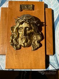 Crocifisso artigianale legno e bronzo