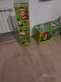 Cassettiera +cassapanca giungla 