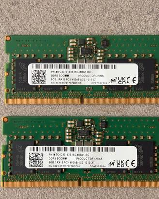 Memoria RAM DDR5 16 GB (2 X 8 GB) SODIMM