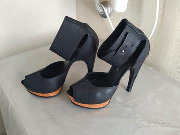 sandali neri tacco 12 costume national