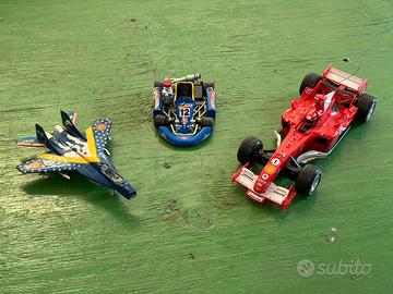 3 modellini (Ferrari F1, caccia MiG-29, Go-Kart)