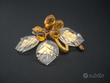 Dore' fiore ambra oggetto di murano la murrina