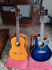 coppia di chitarre -Ibanez AEL 20 tbs e Yamaha C80